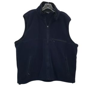 Eddie Bauer Men's Navy Fleece Polartec Zip Up Outdoor Vest Sz XL